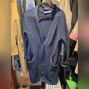 &other stories navy cardigan sweater